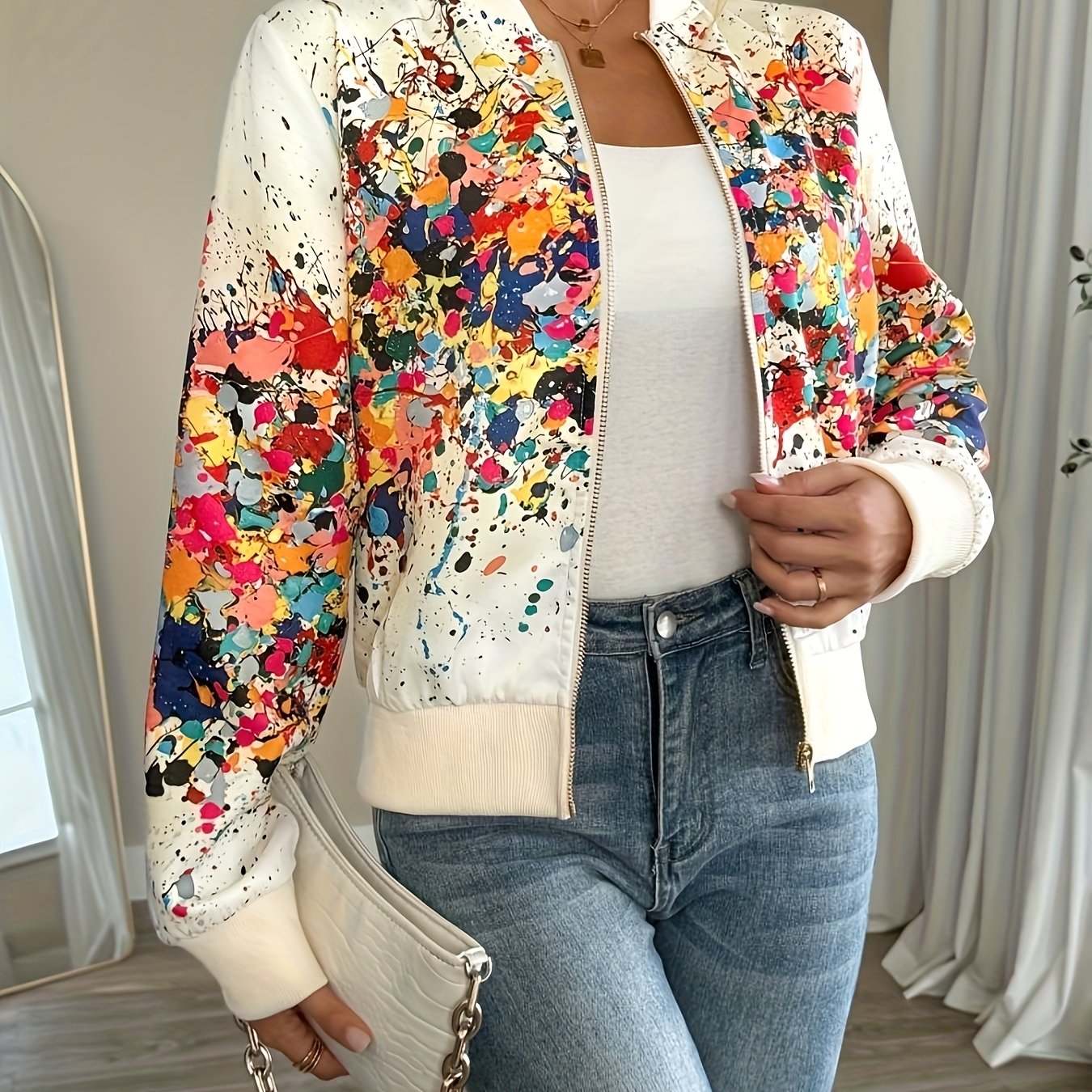 Arixelle | Dames Lichtgewicht Tie-Dye Jas – Casual Jas met Rits