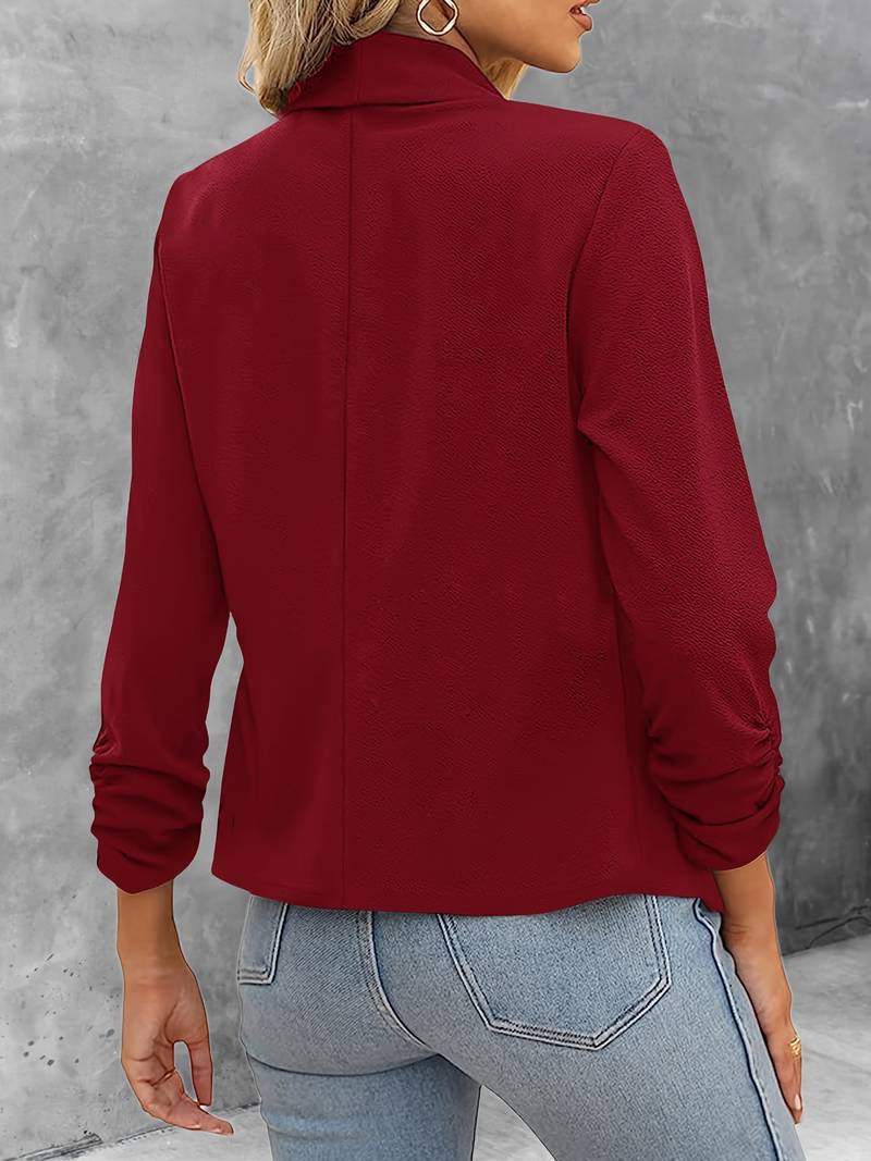 Ewelina | Classic Open Front Blazer - Elegant Long Sleeve Jacket