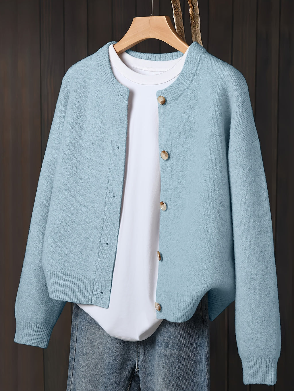 Myrrhith | Klassiek damesvest – Zachte trui met lange mouwen, Knoopsluiting, Comfortabele herfst-/winterlaag