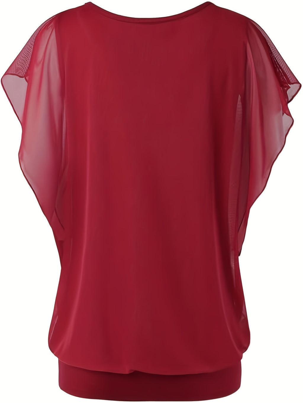 Empriss | Casual Mesh Blouse for Women - Short Sleeves, Pleated Front