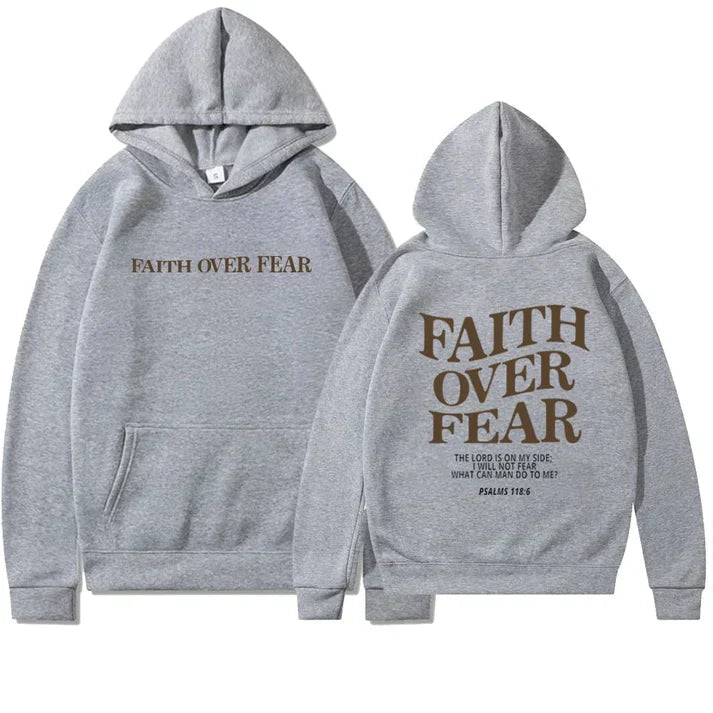 FearlessHoodie | Oversized unisex hoodie met gedurfde letterprint - Knusse, op geloof geïnspireerde trui