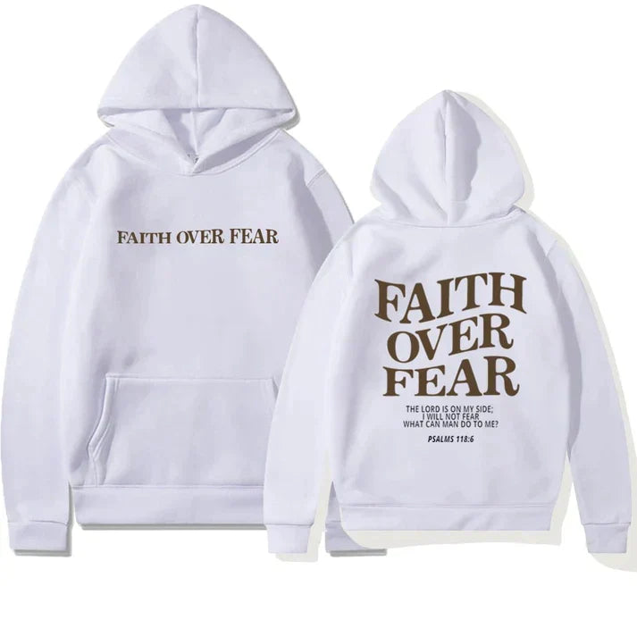 FearlessHoodie | Oversized unisex hoodie met gedurfde letterprint - Knusse, op geloof geïnspireerde trui