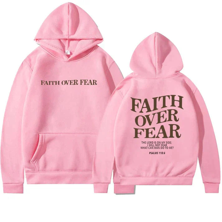 FearlessHoodie | Oversized unisex hoodie met gedurfde letterprint - Knusse, op geloof geïnspireerde trui