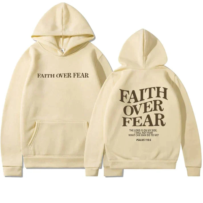 FearlessHoodie | Oversized unisex hoodie met gedurfde letterprint - Knusse, op geloof geïnspireerde trui
