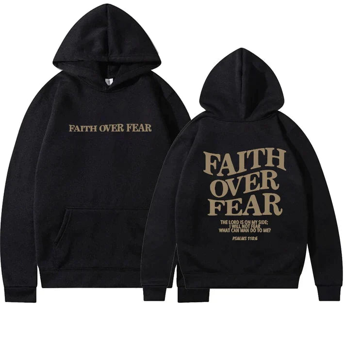 FearlessHoodie | Oversized unisex hoodie met gedurfde letterprint - Knusse, op geloof geïnspireerde trui