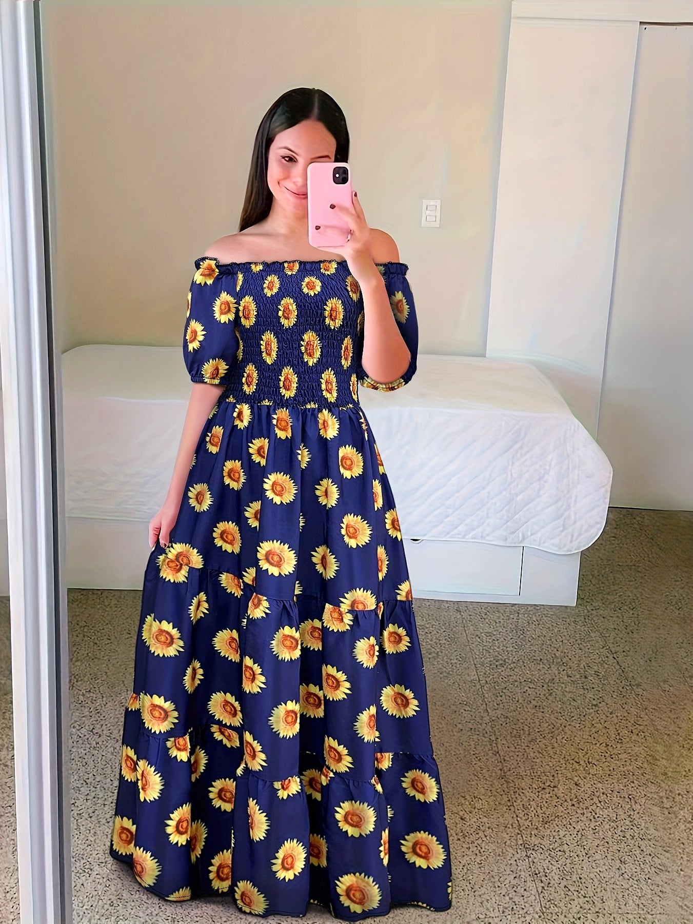 Kasia | Gradient Print Tiered Maxi Dress - Casual Off-Shoulder Party Dress for Women