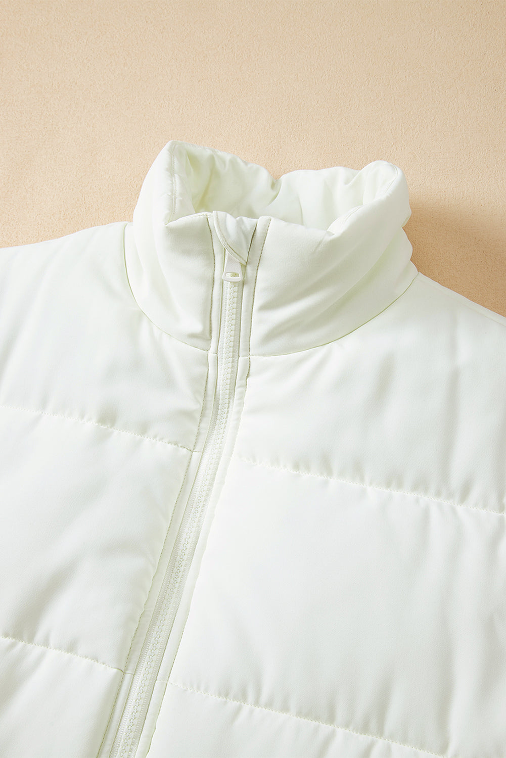 Laufey | Oversized mouwloos damesvest met rits en staande kraag - warme, knusse winterkleding