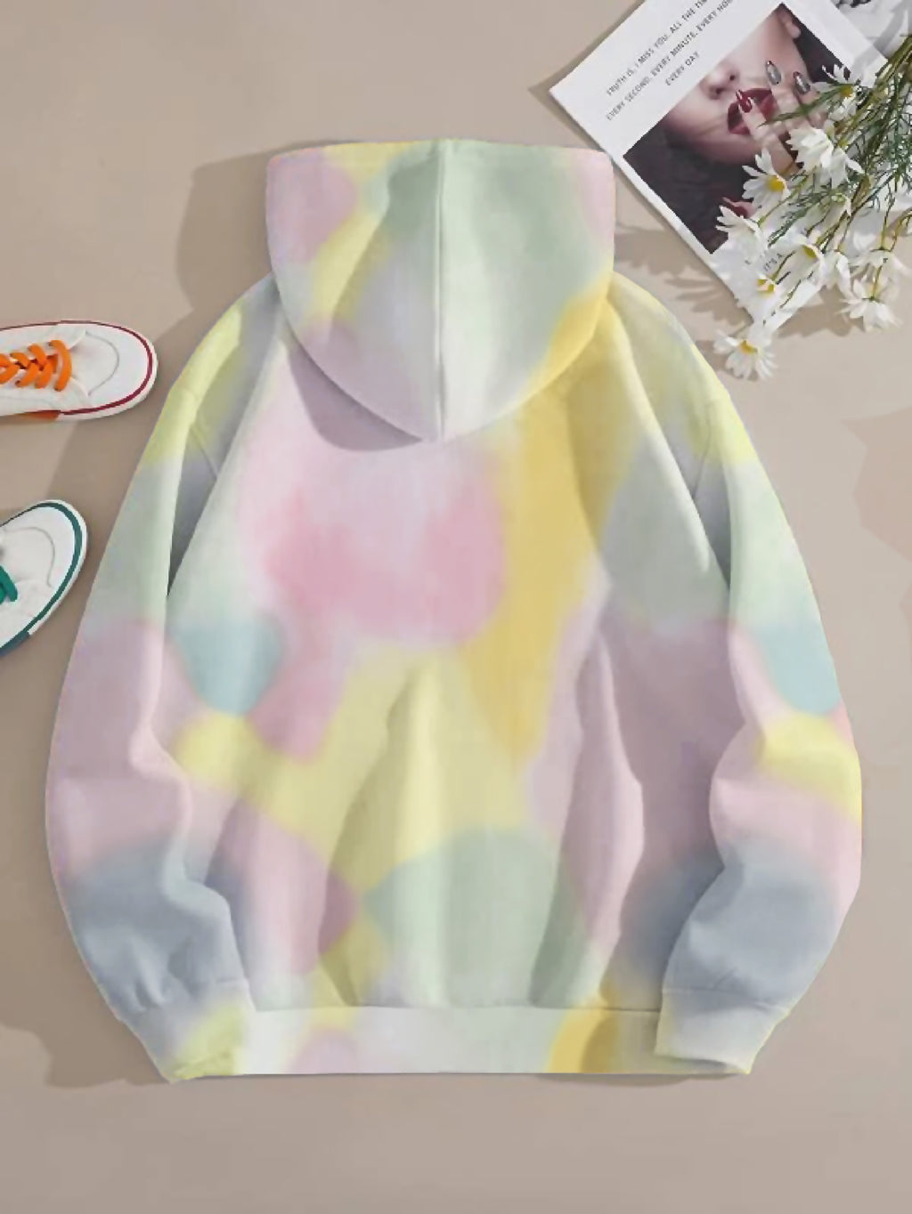 Blythe | Tie-Dye “Smile” Hoodie Sweatshirt voor dames - Casual comfort, capuchonontwerp