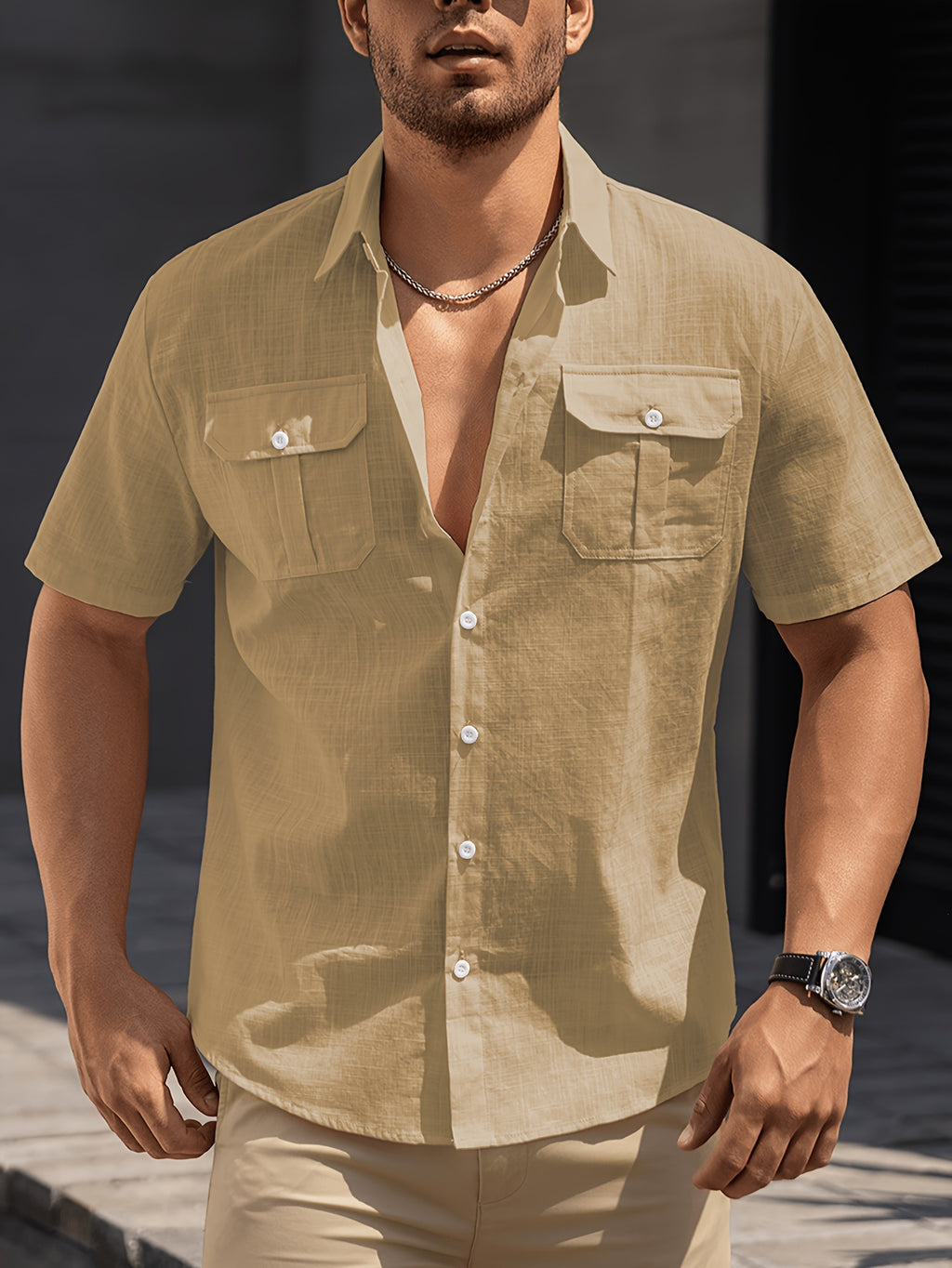 Bennett | Korte mouwen overhemd voor heren – ademend lichtgewicht casual strandshirt voor de zomer