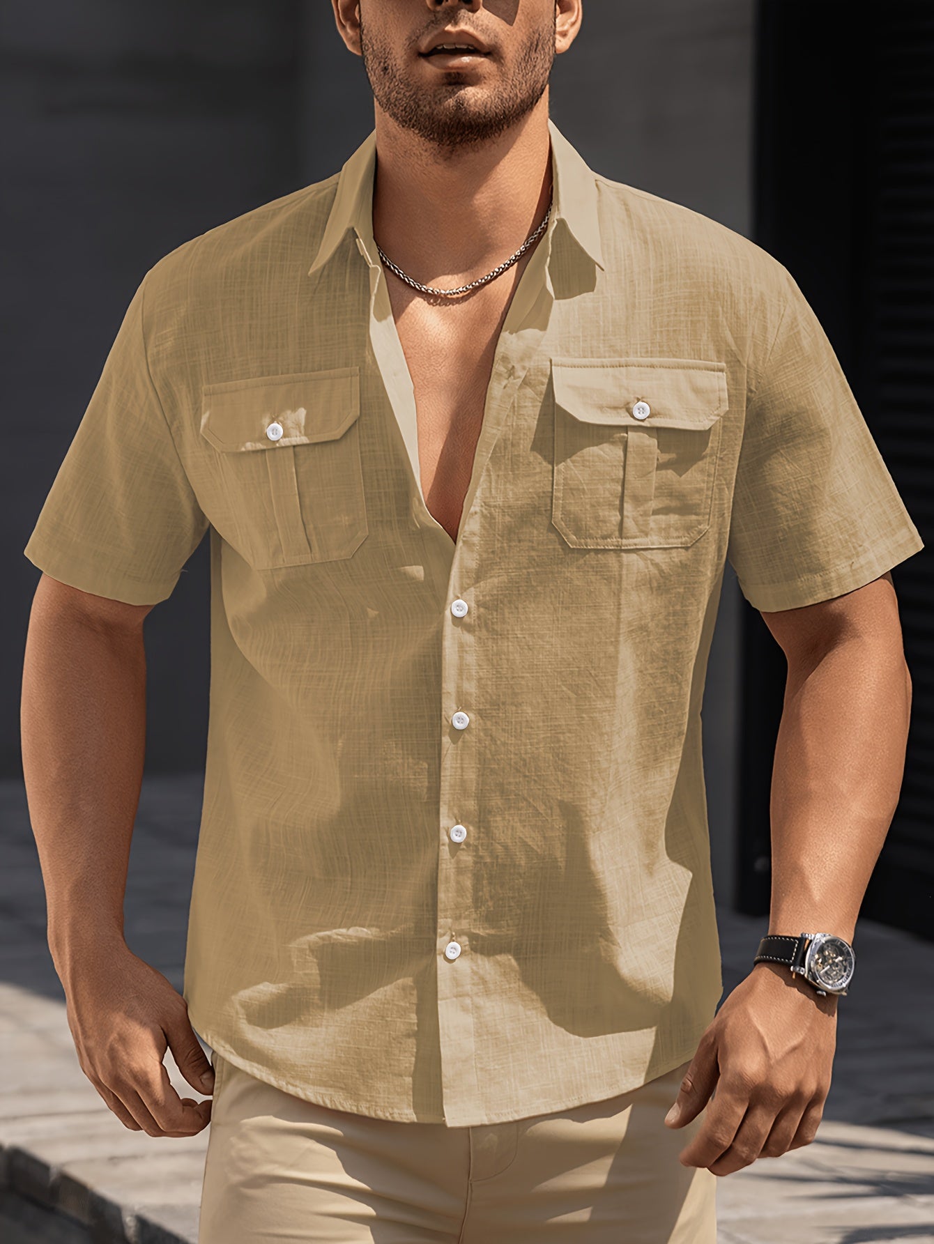 Bennett | Korte mouwen overhemd voor heren – ademend lichtgewicht casual strandshirt voor de zomer