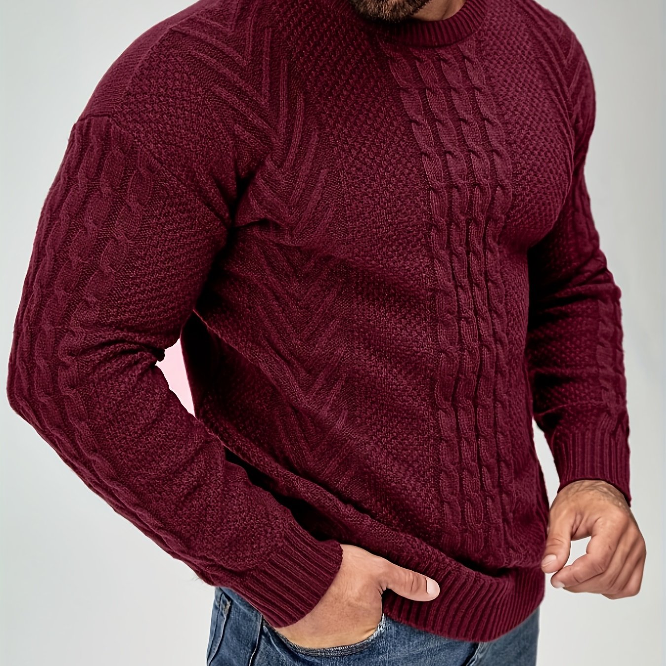 Simon | Pull d'hiver pour homme – Pull chaud et doux à col rond et manches longues, idéal par temps froid.