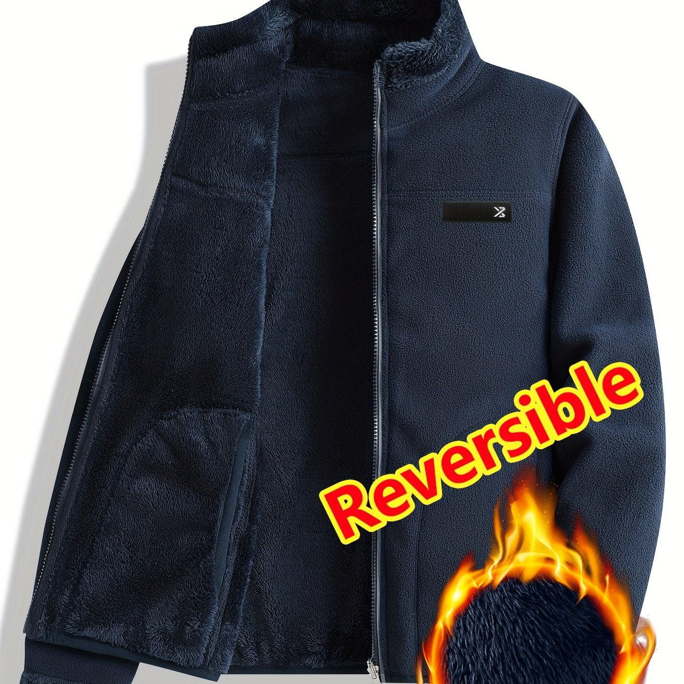 Taisia | Omkeerbaar koraalkleurig fleecejack voor dames – dikke pluche sweaterjas, warme casual winterjas