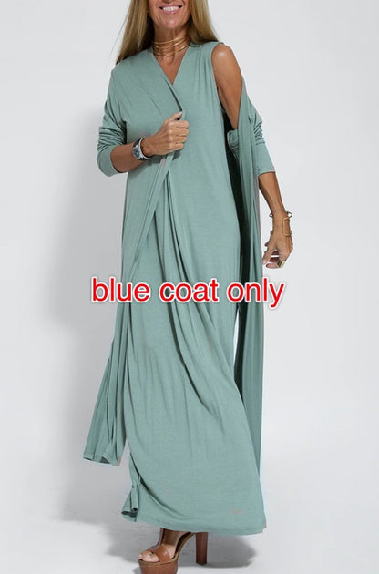 Ensemble femme : robe et long cardigan