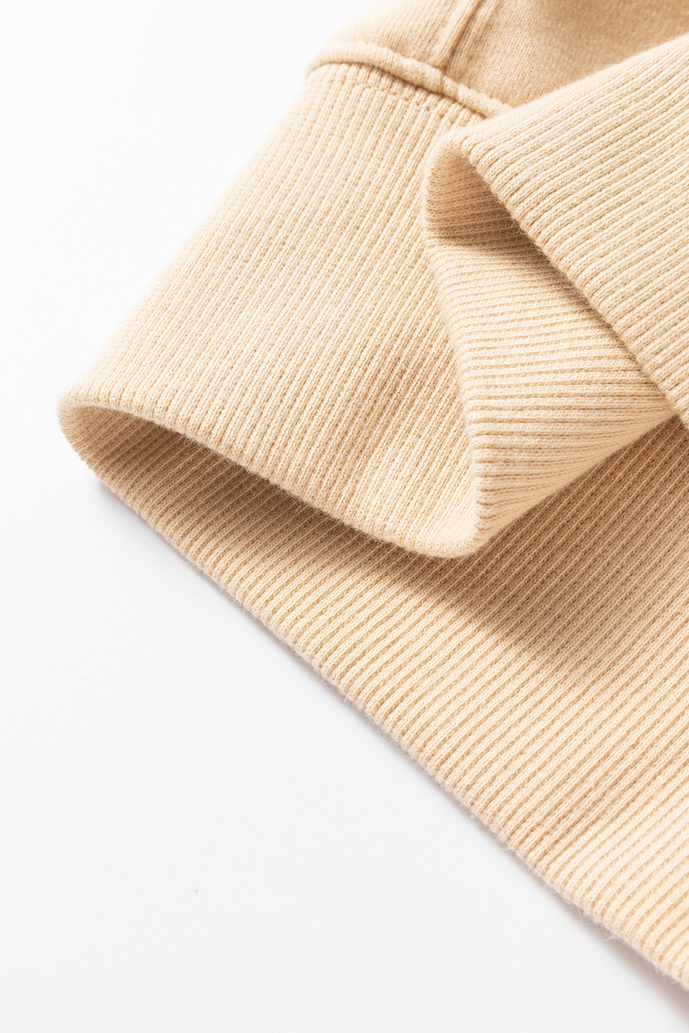Amira | Beige Gestreept Patchwork Losvallende Schouder Sweatshirt voor Dames