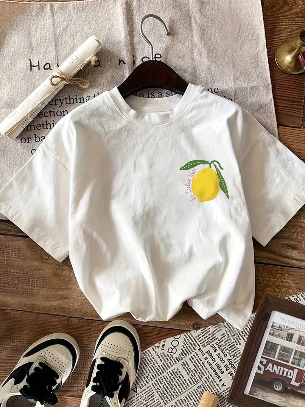 Cielle | Dames-T-shirt met grafische print Citroen - Casual Korte Mouw Top met Crew Hals