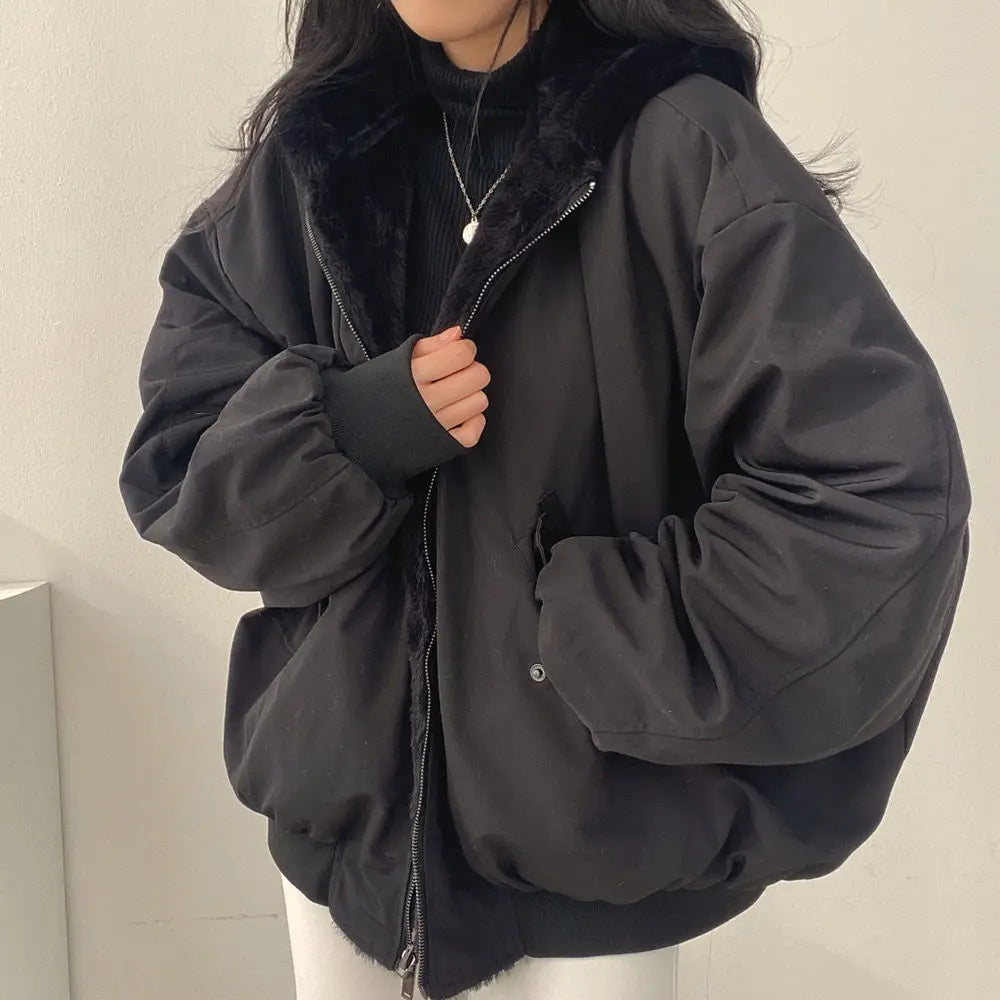 Madelyn | Oversized jas met pluche voering en capuchon