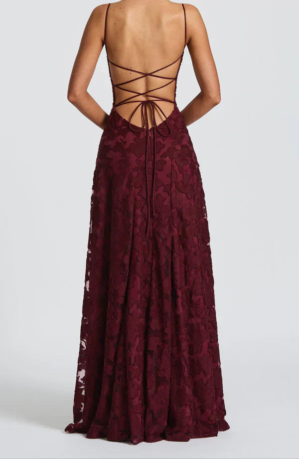 Aenara | Elegante, soepel vallende jurk, casual-chique maxi-jurk met kanten details