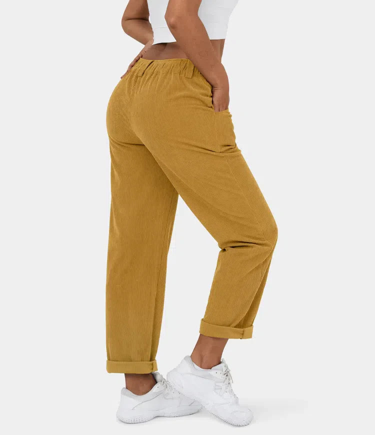 Judita | Pantalon en velours côtelé taille haute pour femme - confortable, élégant et polyvalent