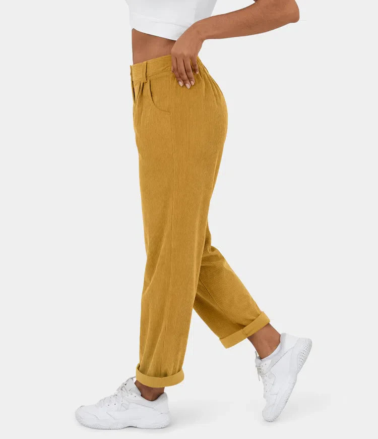 Judita | Pantalon en velours côtelé taille haute pour femme - confortable, élégant et polyvalent