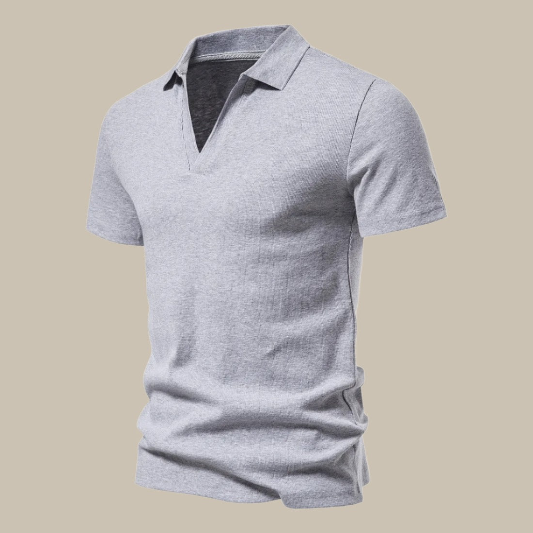 Alessio | Herenpolo met korte mouwen en V-hals - Merino Wol Polo