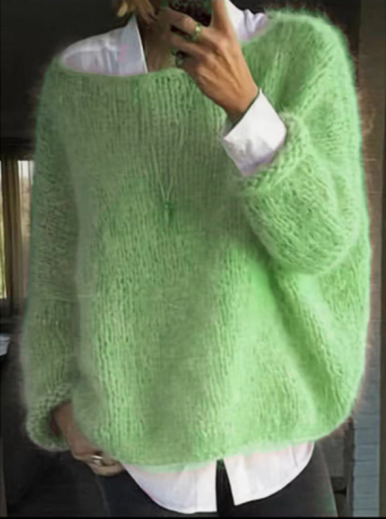 Kazelle | Zachte gebreide trui, comfortabele pullover met lange mouwen, veelzijdige gebreide wintertop