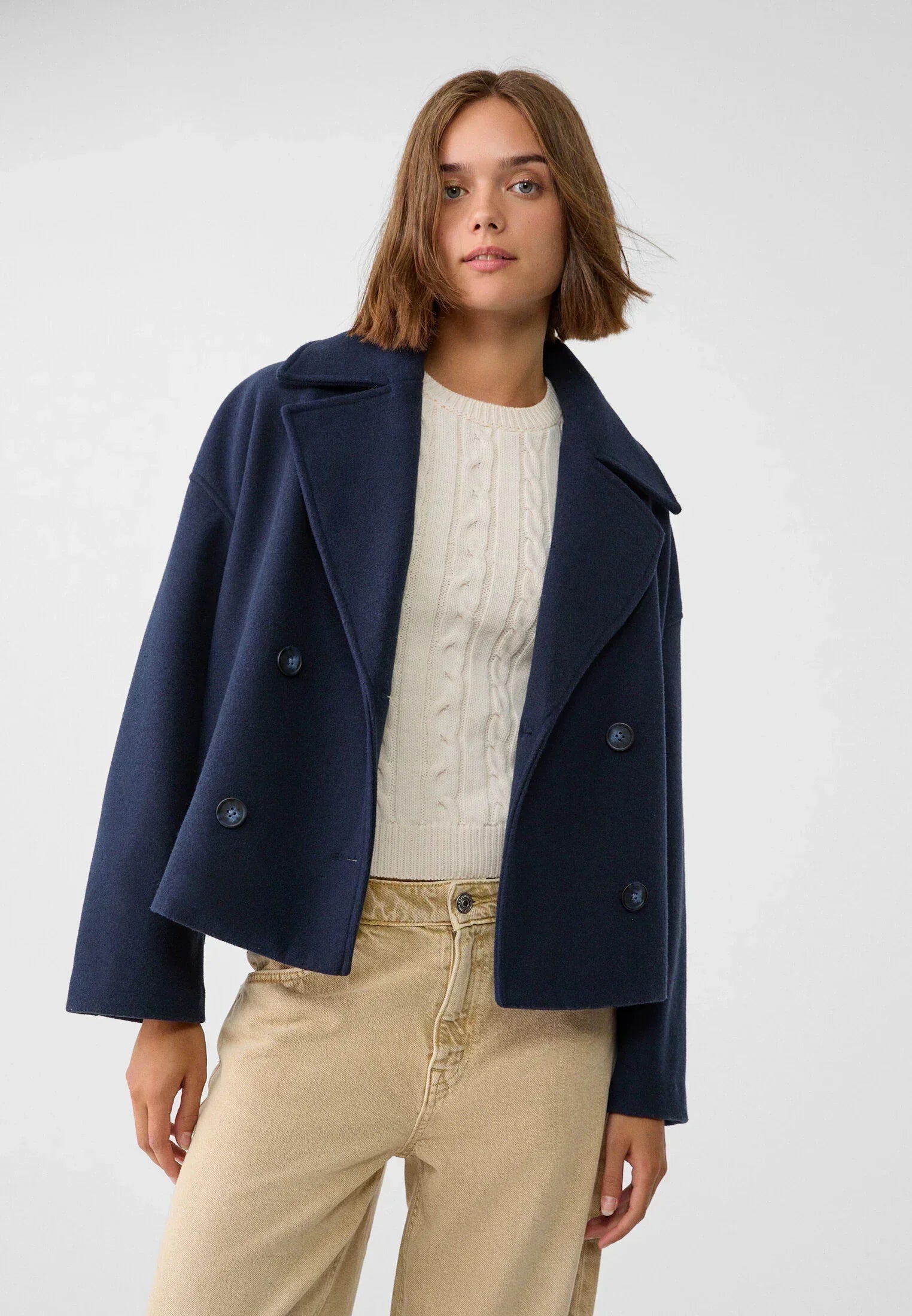 Serelle | Korte damesjas met dubbele knoopsluiting – Stijlvolle casual bovenkleding, klassiek ontwerp