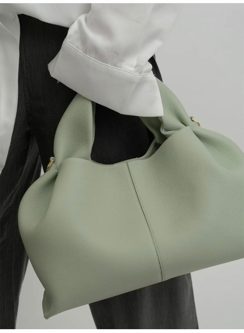 Solvia | Vintage zachte leren kleine draagtas, handtas, lichtgewicht handtas voor dagelijks gebruik