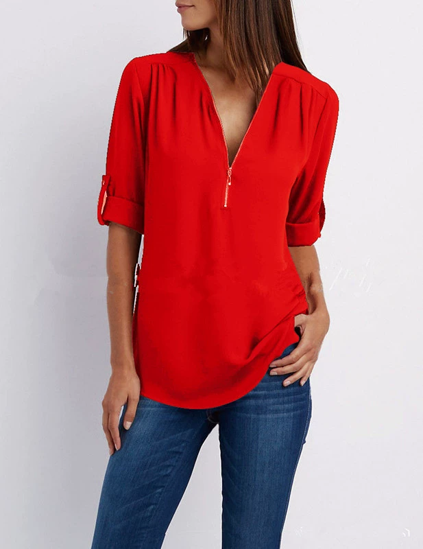 Wrisa | Stijlvolle damesblouse – Elegante top voor dagelijks gebruik met V-hals