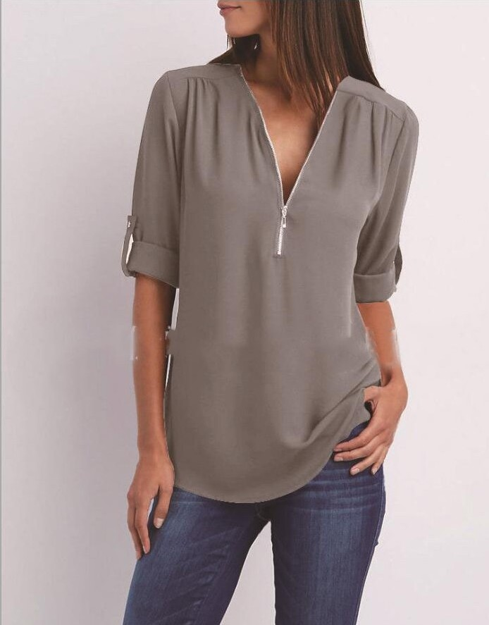 Wrisa | Stijlvolle damesblouse – Elegante top voor dagelijks gebruik met V-hals