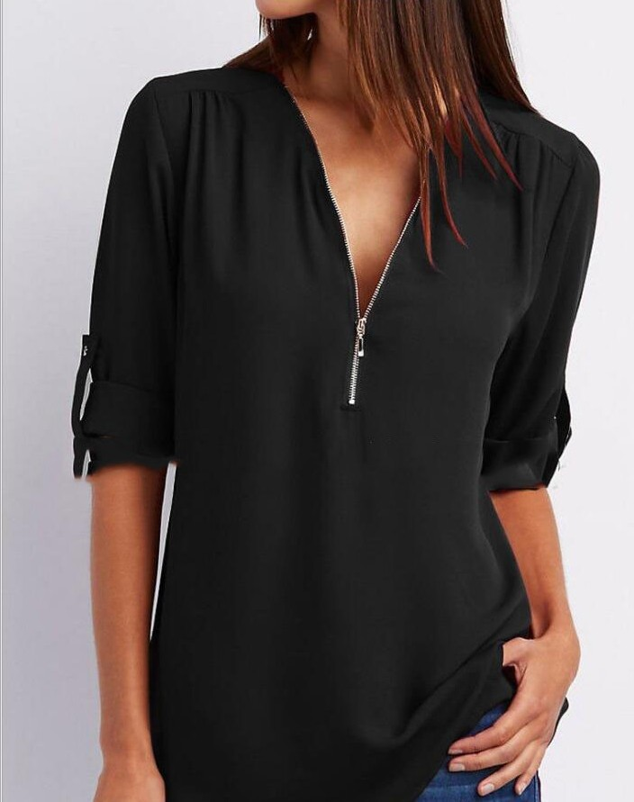 Wrisa | Stijlvolle damesblouse – Elegante top voor dagelijks gebruik met V-hals