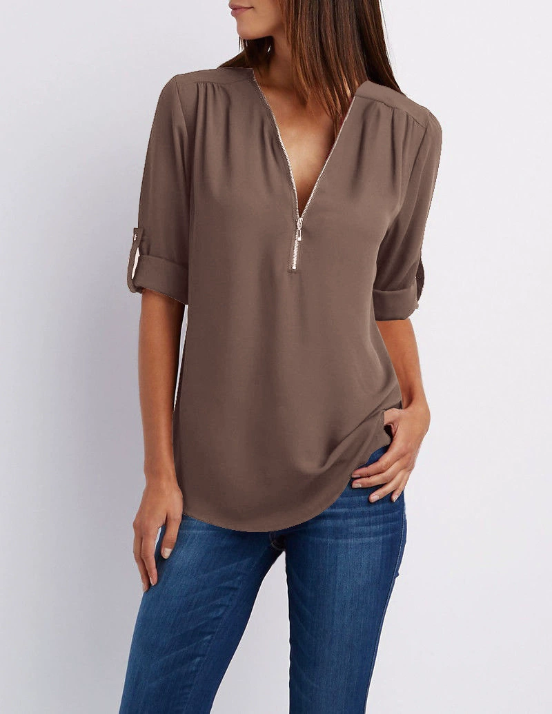 Wrisa | Stijlvolle damesblouse – Elegante top voor dagelijks gebruik met V-hals