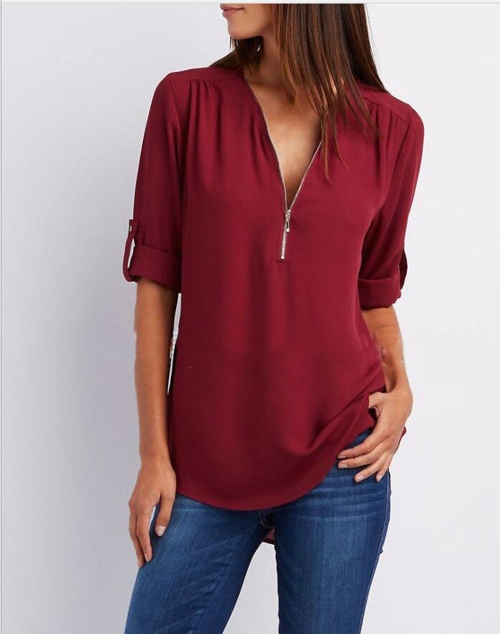 Wrisa | Stijlvolle damesblouse – Elegante top voor dagelijks gebruik met V-hals