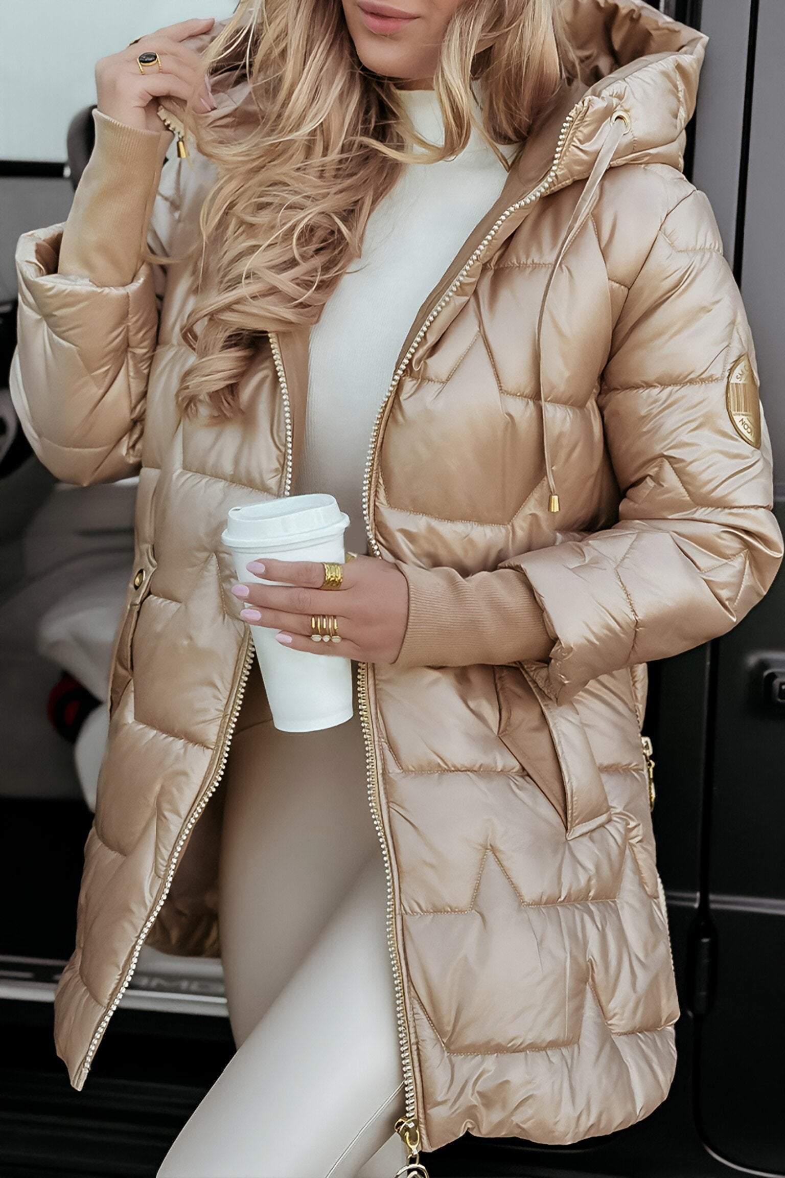 Rhyanna | Elegante damesjas met capuchon – Warme winterjas voor casual kleding