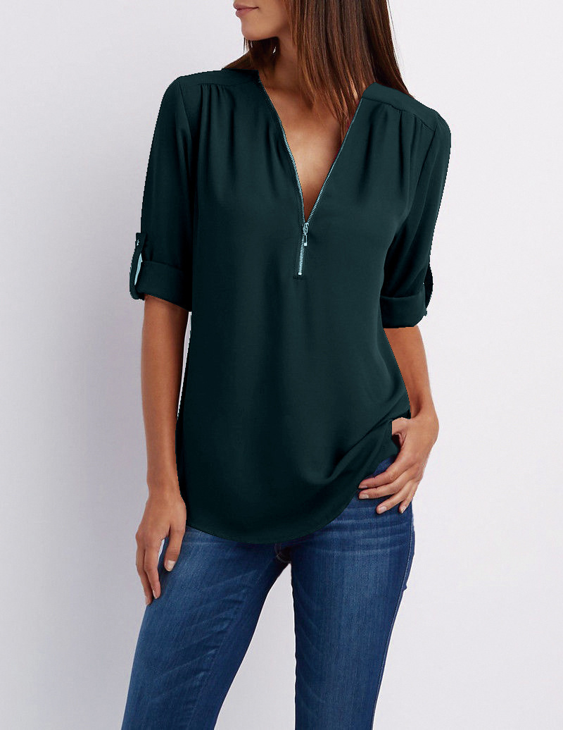 Wrisa | Stijlvolle damesblouse – Elegante top voor dagelijks gebruik met V-hals