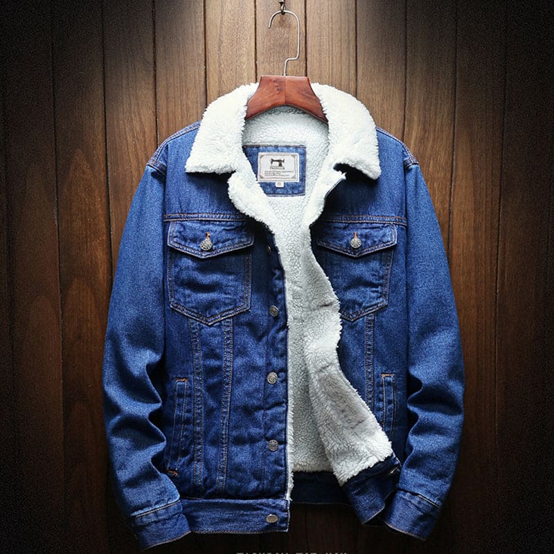 Theron | Denimjack met fleecevoering voor heren - Warme, stijlvolle, casual bovenkleding