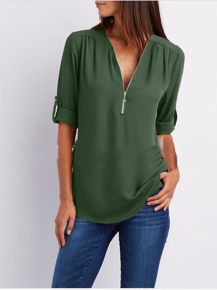Wrisa | Stijlvolle damesblouse – Elegante top voor dagelijks gebruik met V-hals