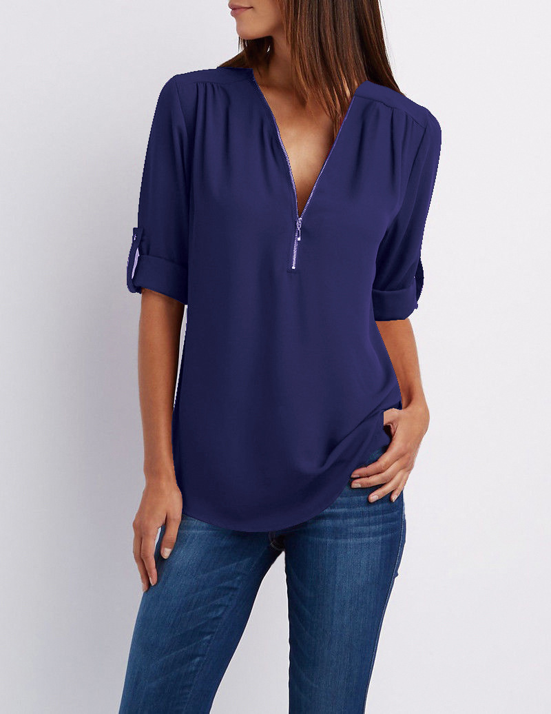 Wrisa | Stijlvolle damesblouse – Elegante top voor dagelijks gebruik met V-hals