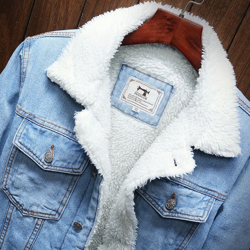 Theron | Men's Fleece-Lined Denim Jacket - Warm, Stylish, Casual Outerwear
