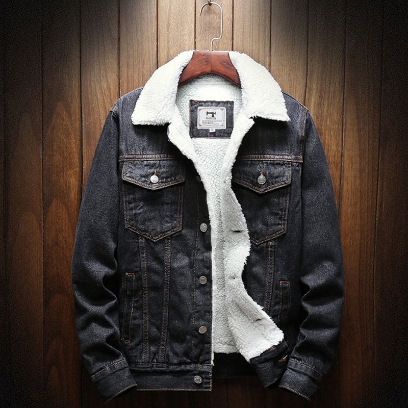 Theron | Denimjack met fleecevoering voor heren - Warme, stijlvolle, casual bovenkleding