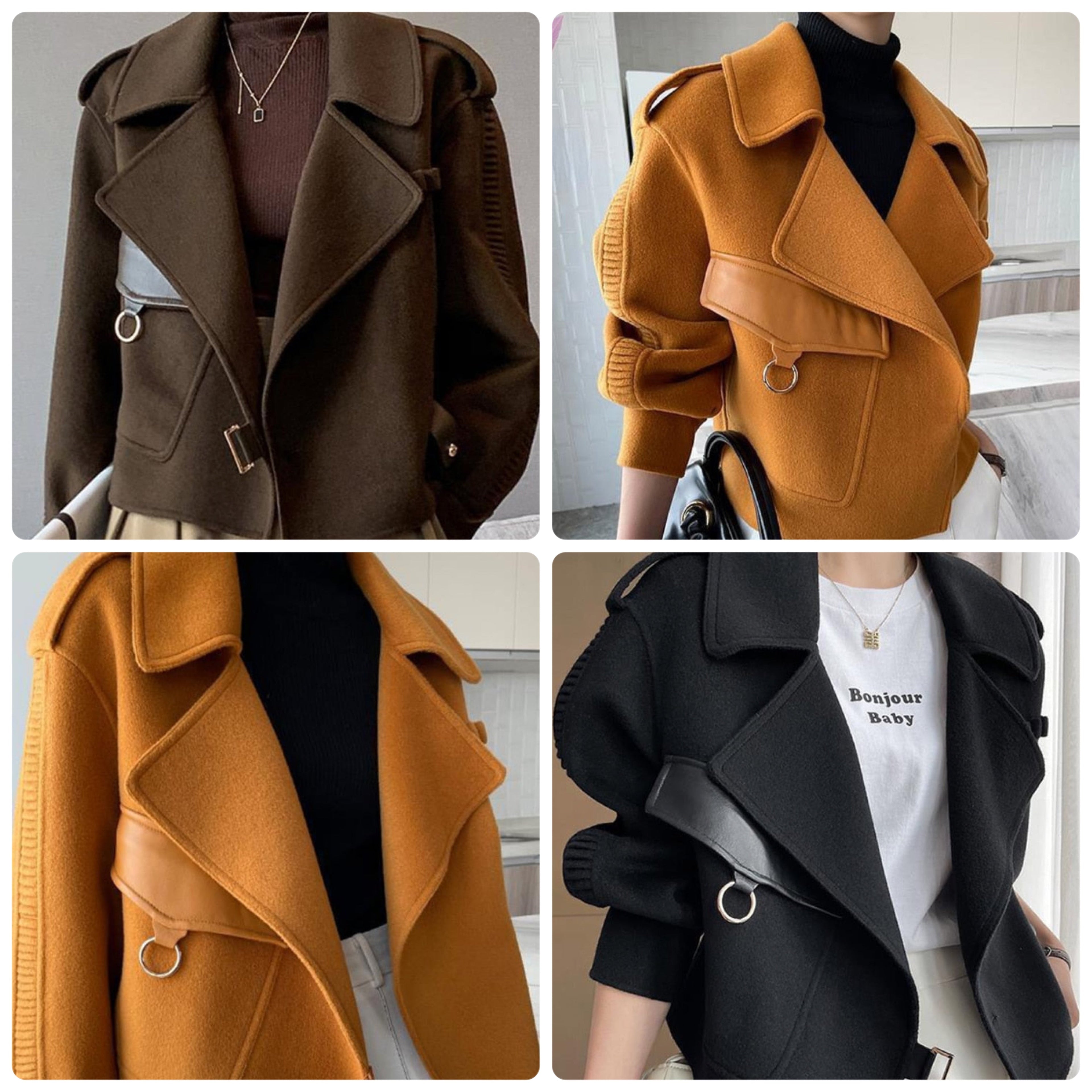 Della | Elegante wollen korte jas voor vrouwen met klassieke omgekeerde kraag - stijlvolle winterjas