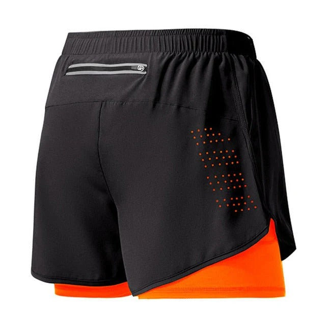 Xandric | Sportshort voor heren met dubbele laag – Lichtgewicht, sneldrogende trainingsshort