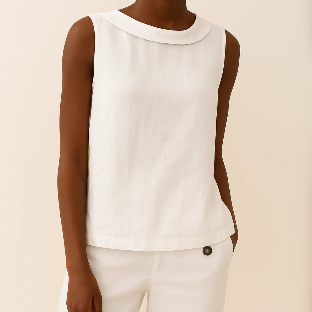 Elixia | Mouwloze damesblouse – met omgeslagen kraag