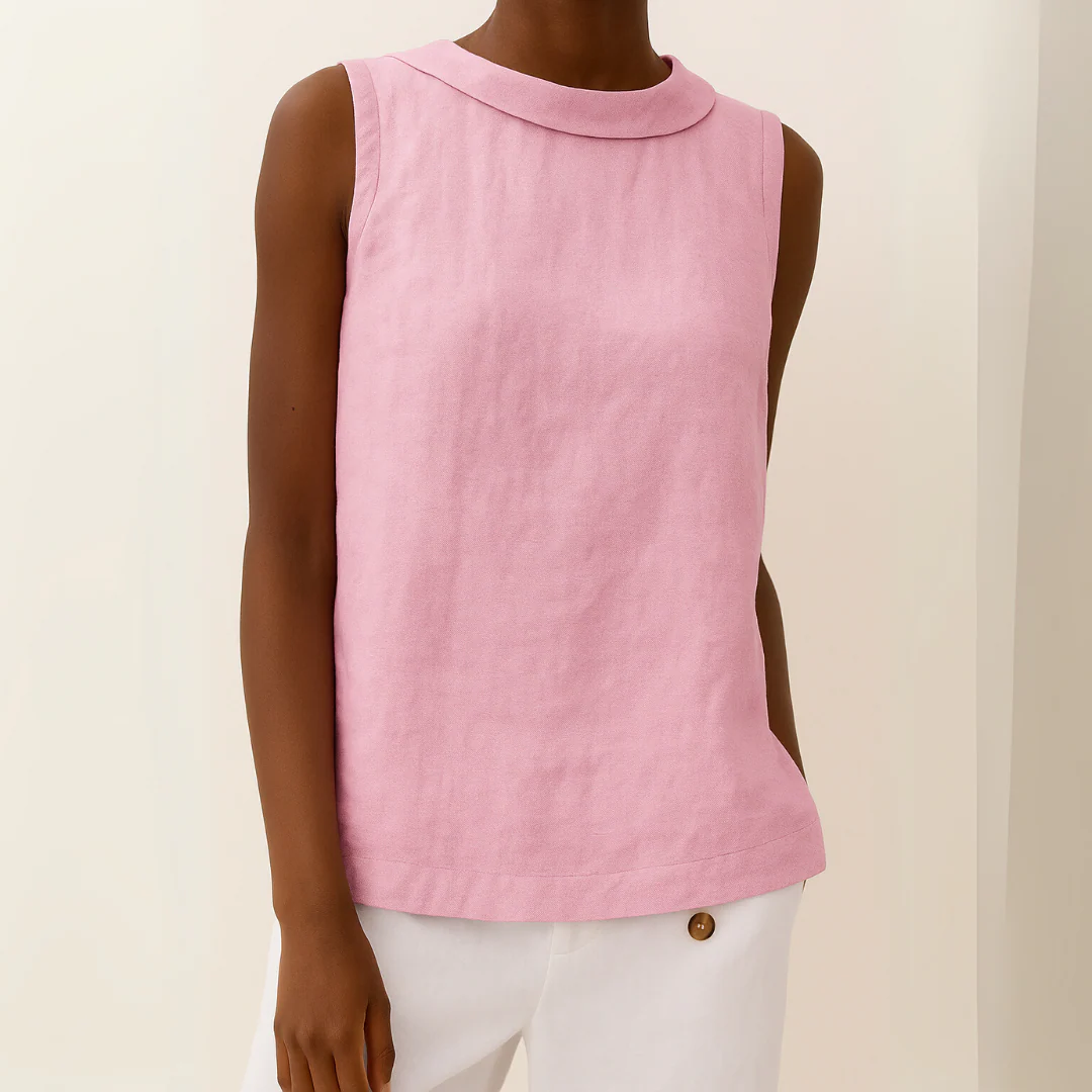 Elixia | Mouwloze damesblouse – met omgeslagen kraag