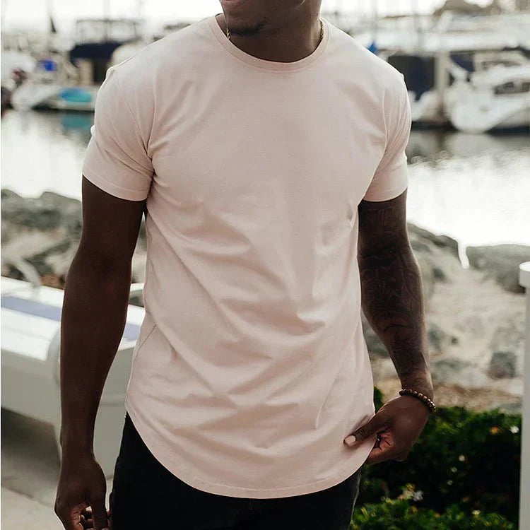 Kaelen | Slim Fit Heren-T-shirt - Comfortabel Katoenen T-shirt voor Vrijetijdskleding