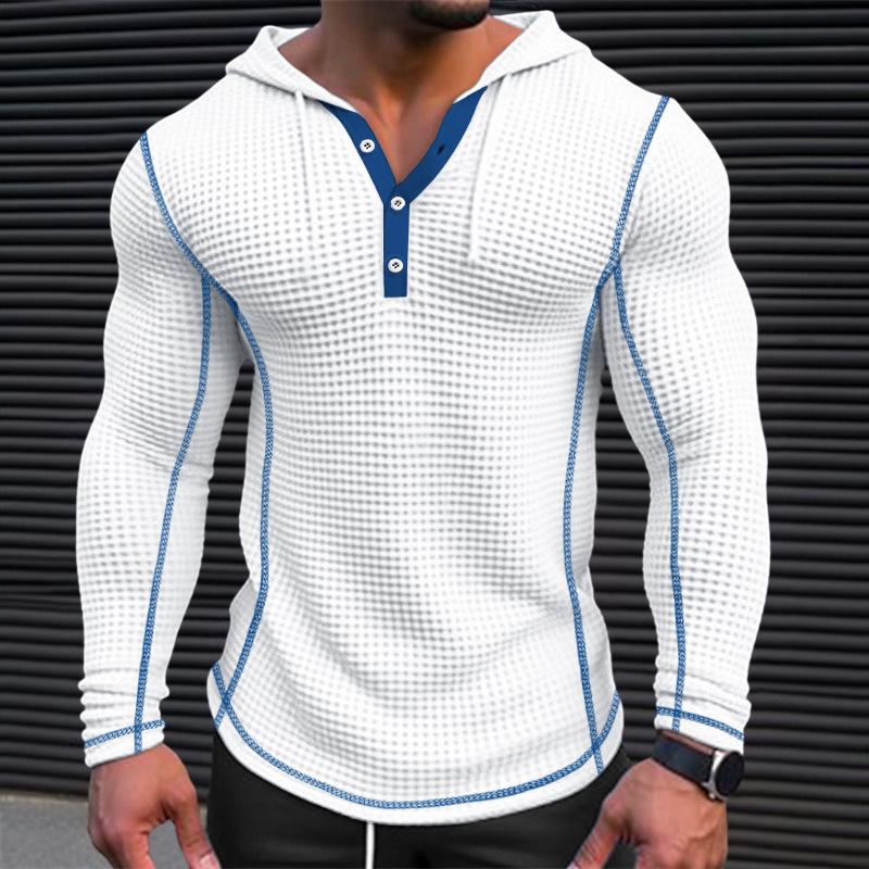 Hadrian | Heren hoodie van stevig wafelbreisel – Warme casual trui met lange mouwen