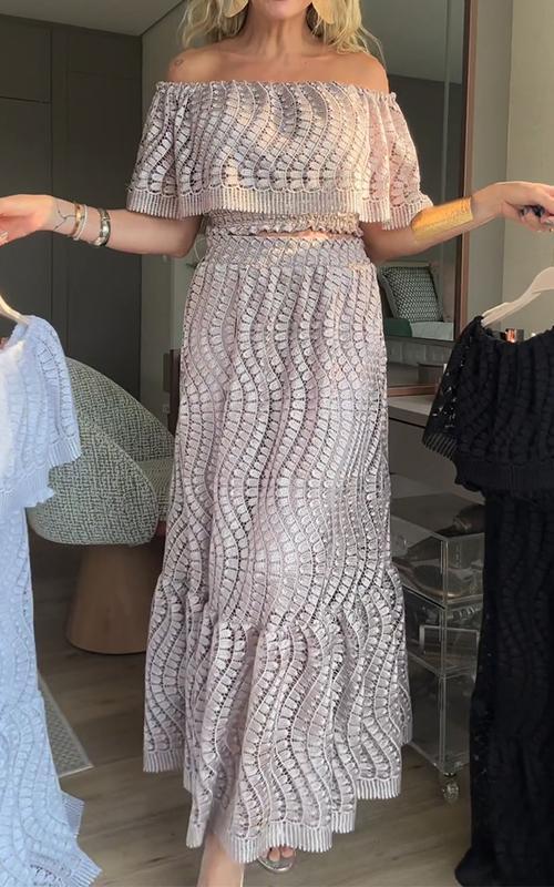 Raquel | Casual Off-shoulder uitgesneden tweedelige set