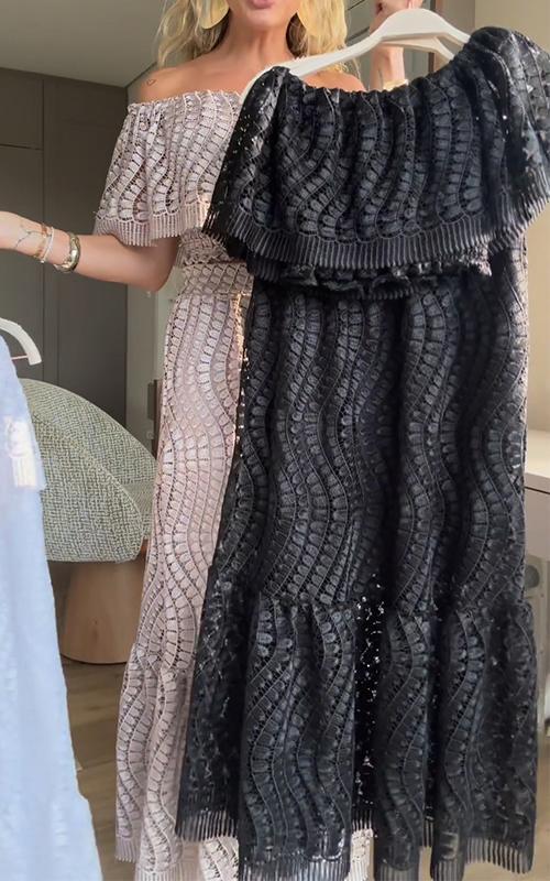 Raquel | Casual Off-shoulder uitgesneden tweedelige set