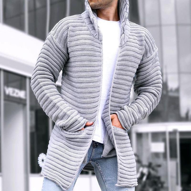 Solric | Heren mid-lengte gebreid vest – opstaande kraag, casual laagjes-trui