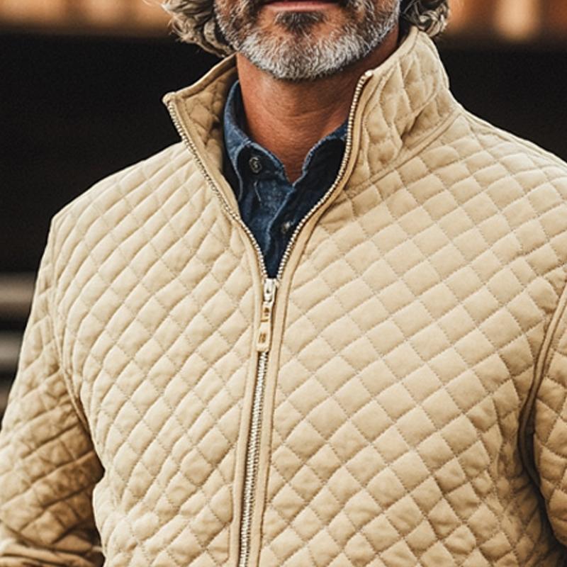 Cyrus | Gewatteerde staande kraagjas voor heren - Vintage outdoor winterjas
