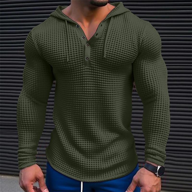 Jaxel | Moderne wafelhoodie voor heren – Casual streetwear-trui met lange mouwen